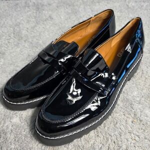 Franco Sarto Black Patent Penny Loafers